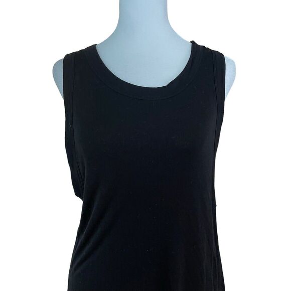 GAP Womens Plus 2XL Blouse Sleeveless Long Tank Solid Black Soft Stretch Tee - Picture 7 of 10